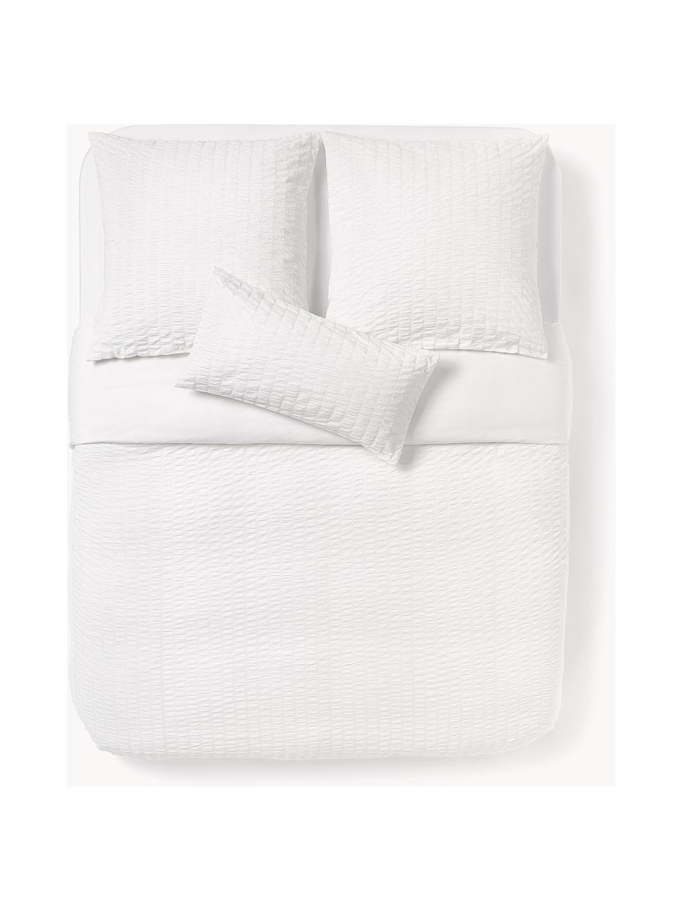 Funda nórdica de algodón Esme, Reverso: Renforcé Densidad de hilo, Blanco, Cama 90 cm (155 x 220 cm)