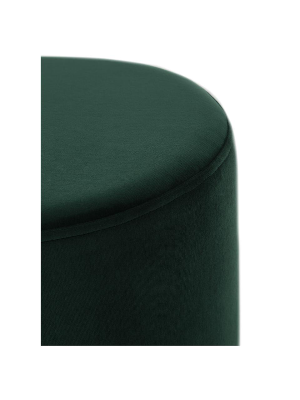 Tabouret en velours Orchid, Velours vert, couleur dorée, Ø 38 x haut. 38 cm
