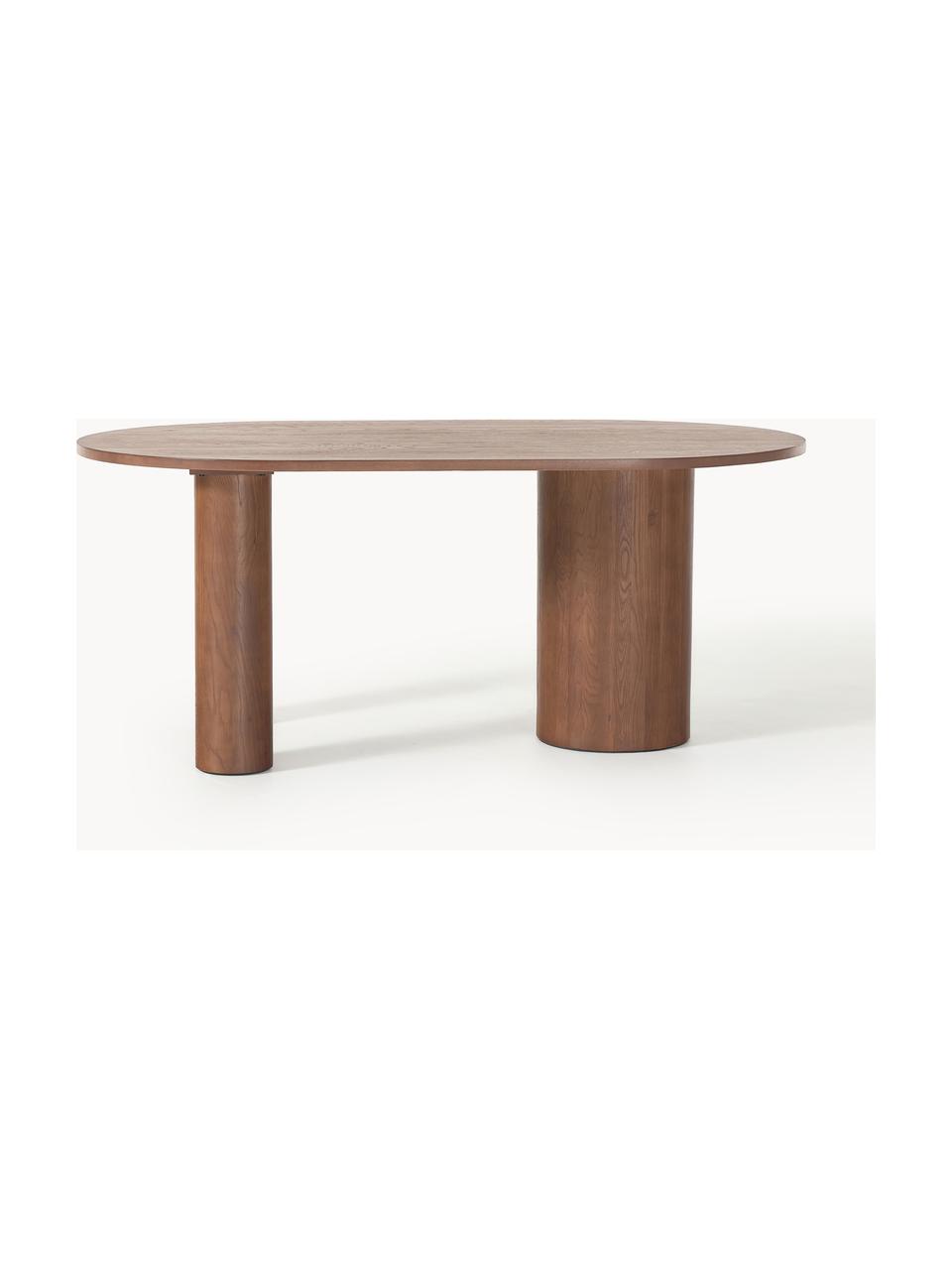 Oválný jídelní stůl z dubového dřeva Dunia, 180 x 110 cm, Masivní dubové dřevo, olejované

Tento produkt je vyroben z udržitelných zdrojů dřeva s certifikací FSC®., Dubové dřevo, tmavě olejované, Š 180 cm, H 110 cm