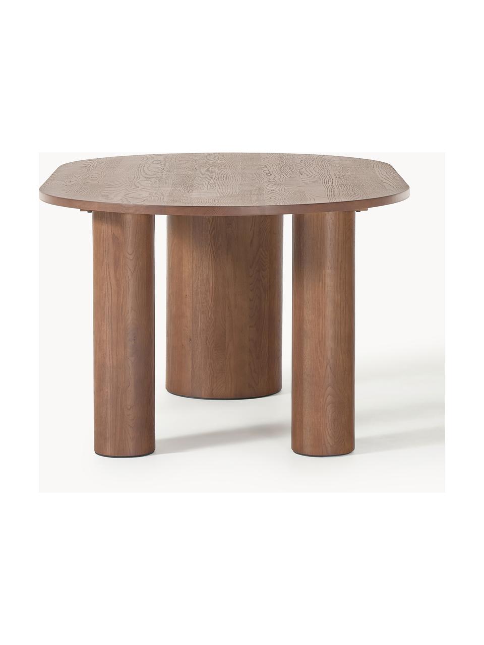 Oválny jedálenský stôl Dunia, 180 x 110 cm, Masívne dubové drevo, ošetrené olejom
Tento produkt je vyrobený z trvalo udržateľného dreva s certifikátom FSC®., Dubové drevo, hnedá ošetrené olejom, Š 180 x H 110 cm
