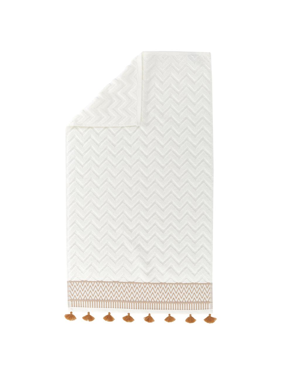 Serviette de toilette ethnique Karma, 100 % coton
Qualité supérieure, 600 g/m², Blanc, beige, Serviette de toilette, larg. 50 x long. 90 cm