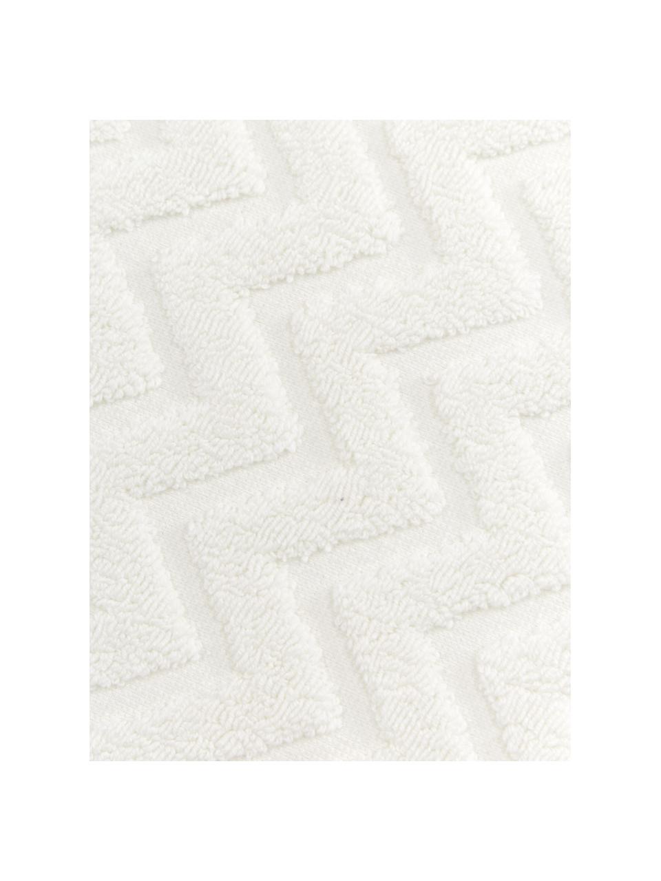 Handtuch Karma in verschiedenen Größen, mit Hoch-Tief-Muster, Weiß, Beige, Handtuch, B 50 x L 90 cm