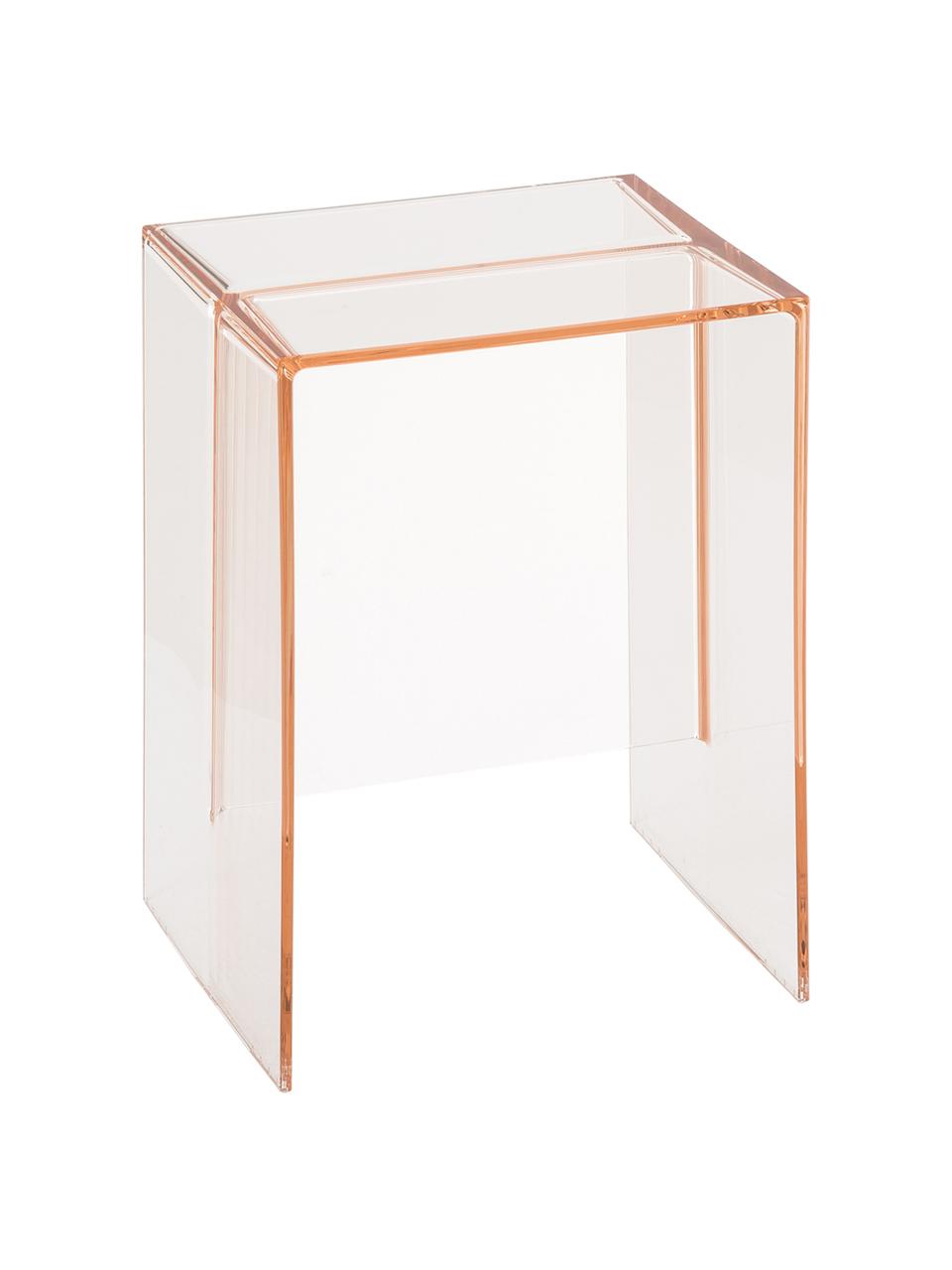 Tabouret/table d'appoint rose transparent Max-Beam, Polypropylène coloré et transparent, Rose, transparent, larg. 33 x haut. 47 cm