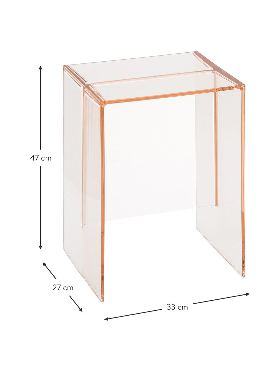 Taburete / Mesa auxiliar Max-Beam, Polipropileno coloreado transparente, Rosa transparente, An 33 x Al 47 cm