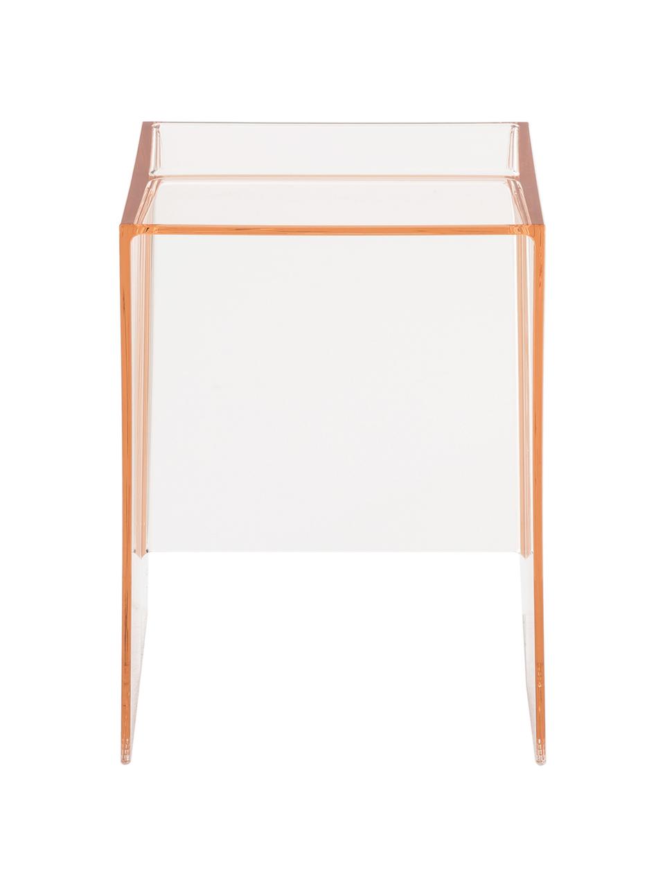 Stolik pomocniczy Max-Beam, Barwiony, transparentny polipropylen z certyfikatem Greenguard, Blady różowy, S 33 x W 47 cm