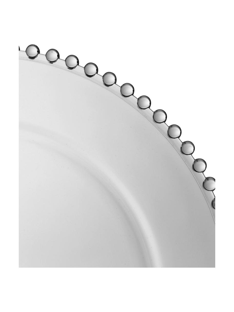 Assiette de présentation en verre Perles, Verre, Transparent, Ø 33 cm