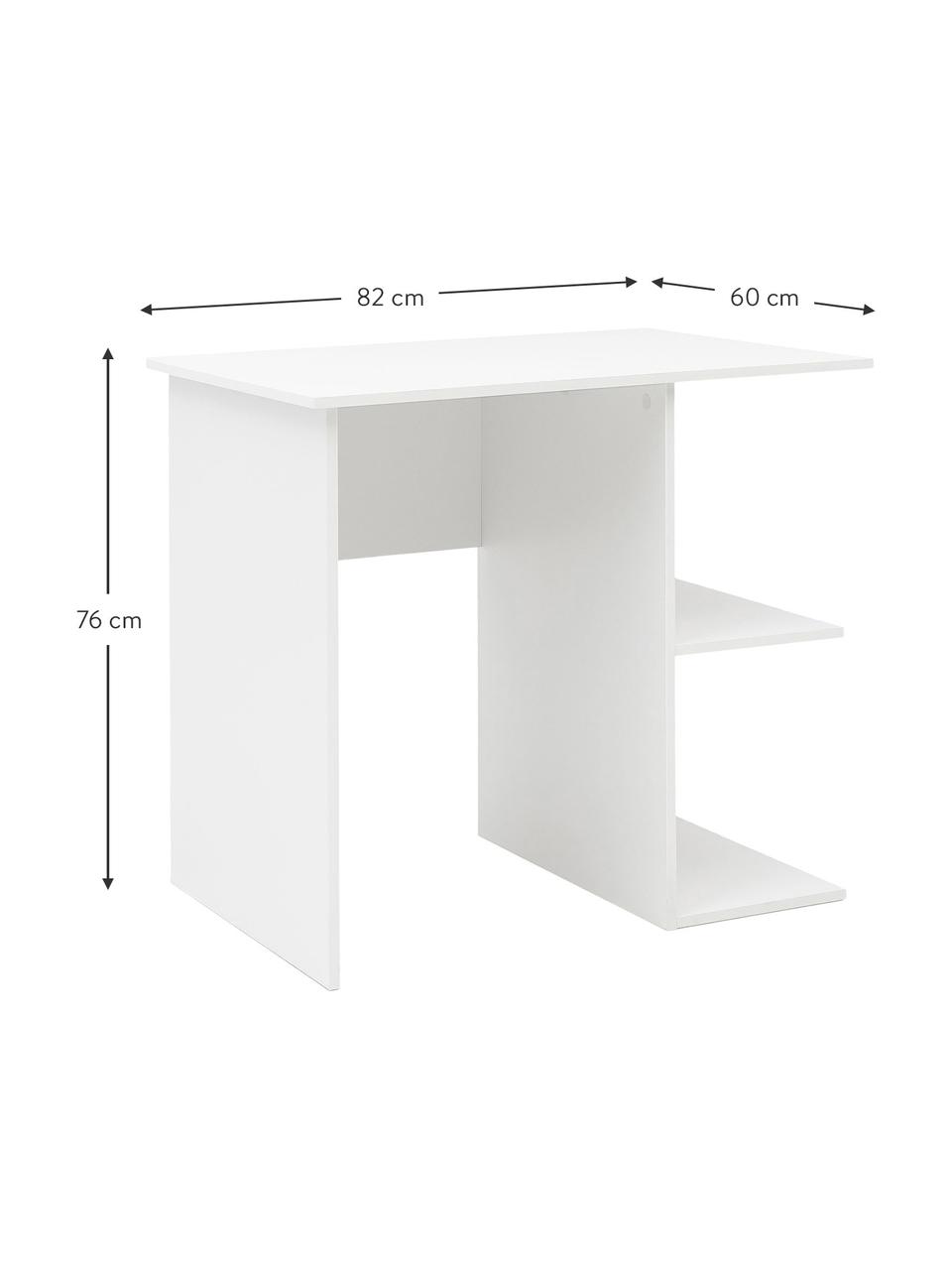 Kleine tafel Milo in mat wit, Melamine gecoate spaanplaat, Wit, 82 x 76 cm