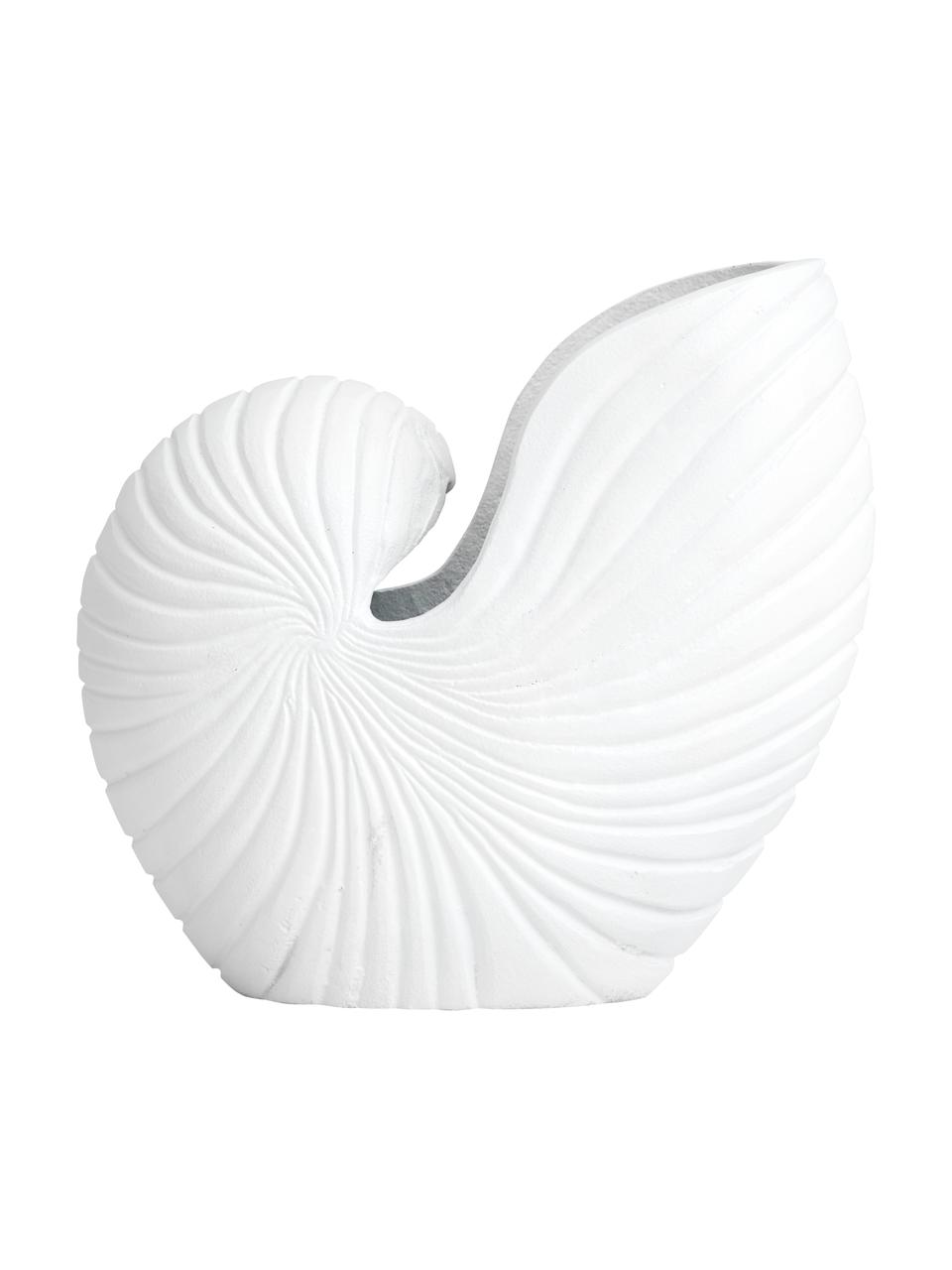 Portavaso grande di design in metallo Rakitu, Alluminio rivestito, Bianco, Larg. 27 x Alt. 25 cm