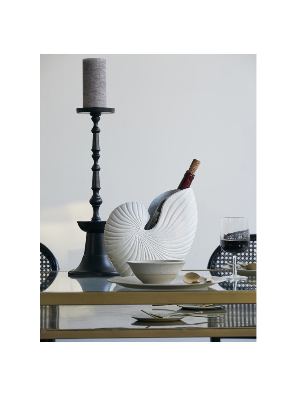 Grand cache-pot design Rakitu, Aluminium, enduit, Blanc, larg. 27 x haut. 25 cm