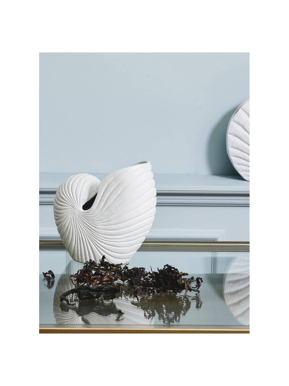 Grote plantenpot Rakitu van metaal, Gecoat aluminium, Wit, B 27 x H 25 cm