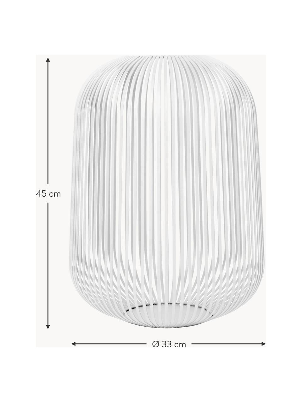 Photophore moderne Lito, Acier, revêtement par poudre, Blanc, Ø 33 x haut. 45 cm