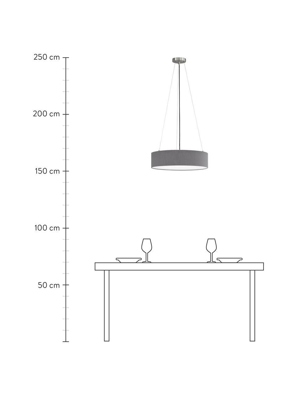 Lampa wisząca Pina, Szary, Ø 50 x W 13 cm