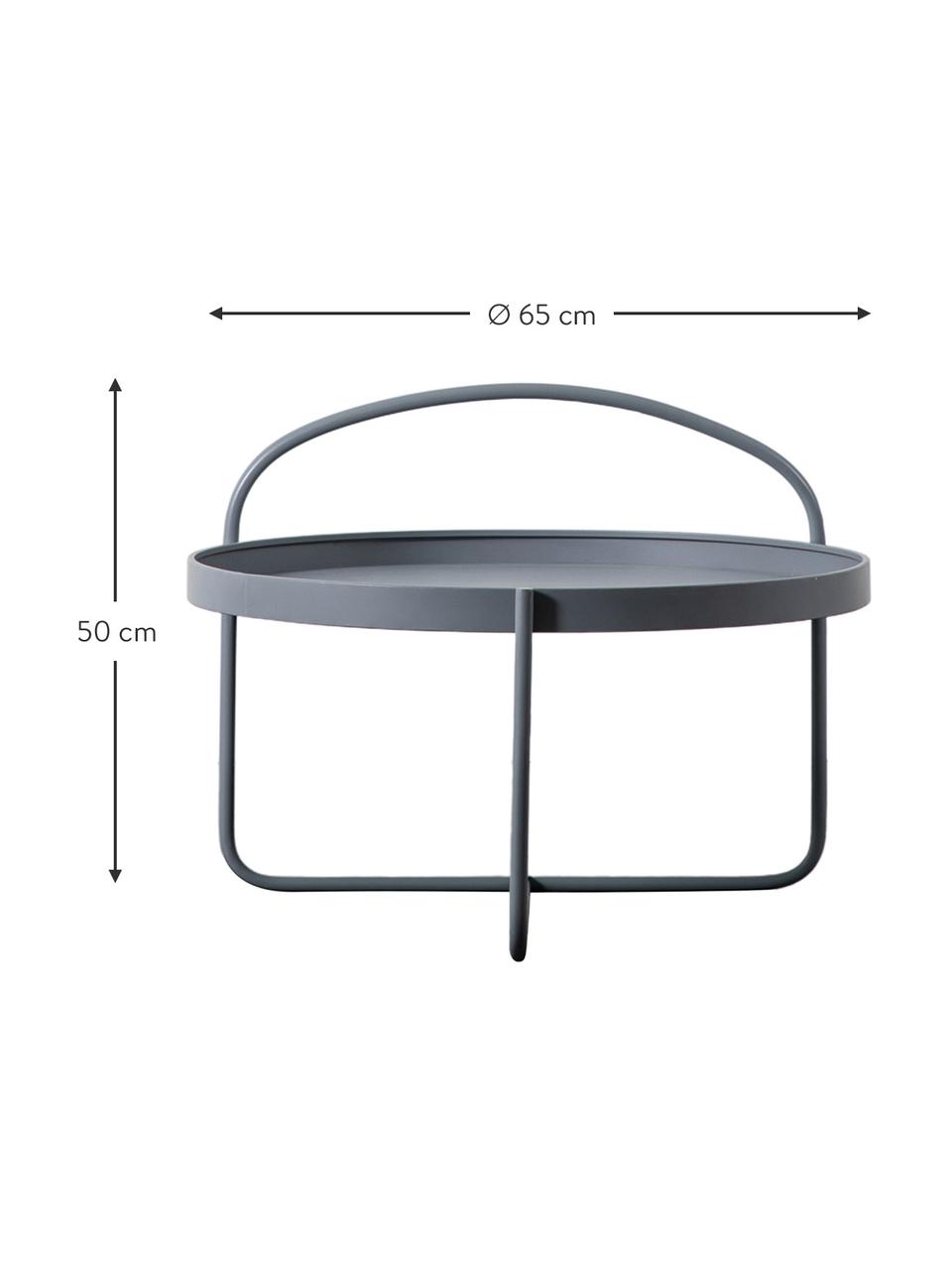 Table basse ronde avec plateau gris Melbury, Acier, revêtement par poudre, Gris, Ø 65 x haut. 50 cm