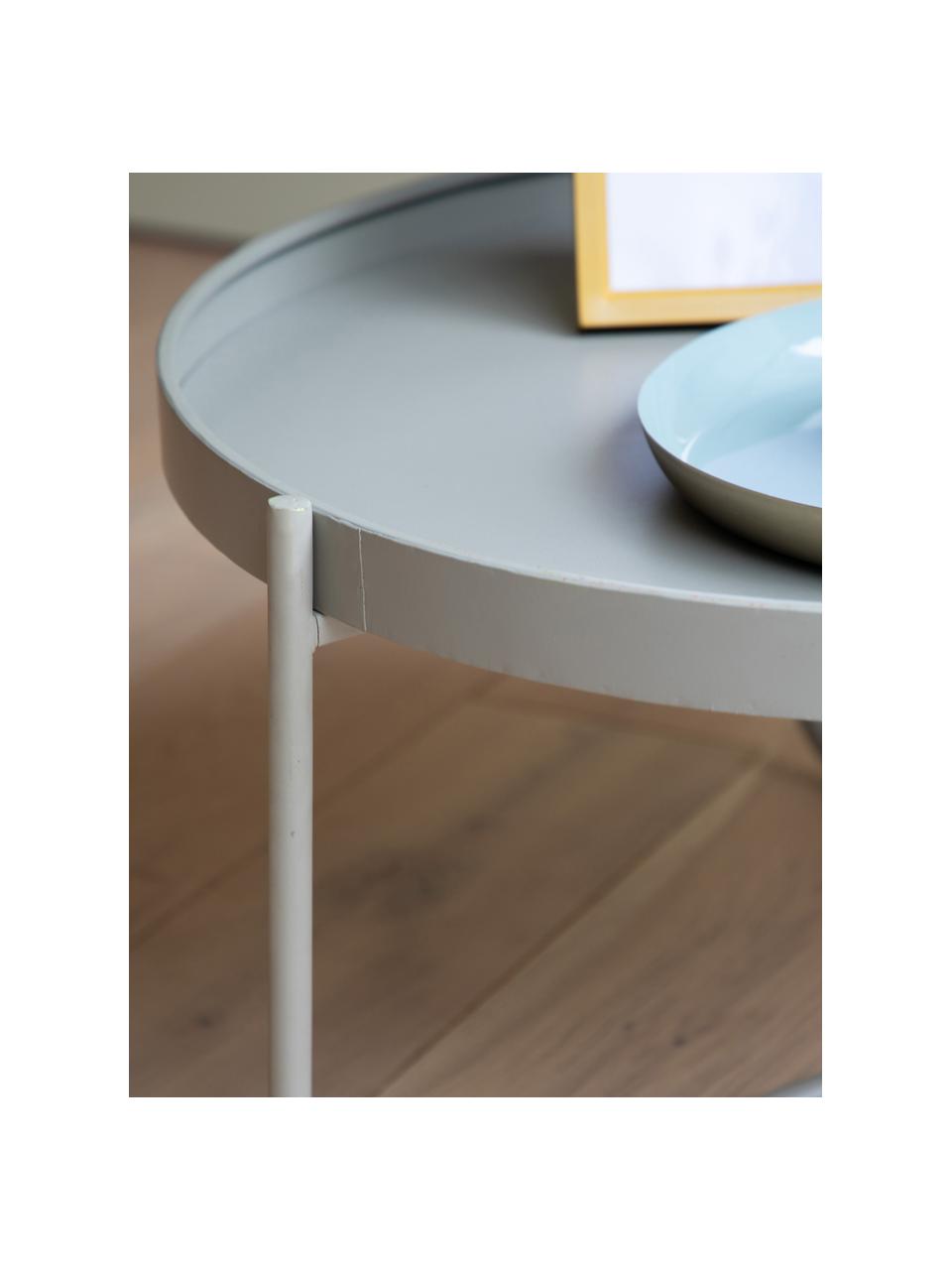 Table basse ronde avec plateau gris Melbury, Acier, revêtement par poudre, Gris, Ø 65 x haut. 50 cm