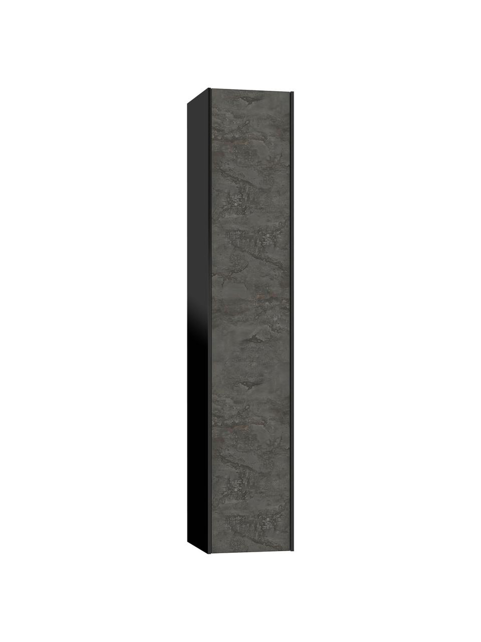 Hoge badkamerkast Ago, B 25 cm, Zwart, antraciet, B 25 x H 130 cm