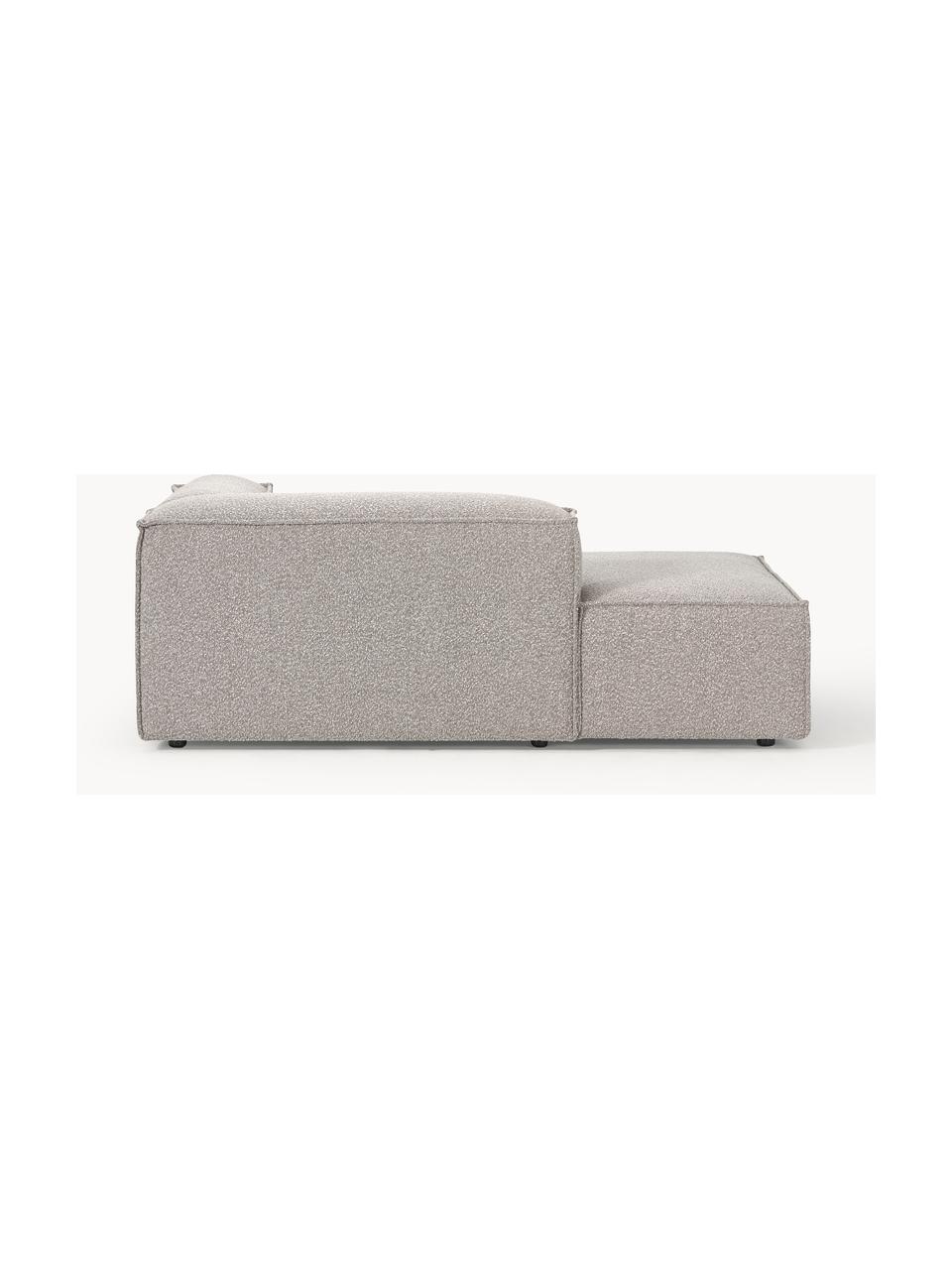 Szezlong modułowy Bouclé Lennon, Tapicerka: Bouclé (100% poliester) D, Stelaż: lite drewno sosnowe, skle, Nogi: tworzywo sztuczne Ten pro, Taupe Bouclé, S 119 x G 180 cm, lewostronna