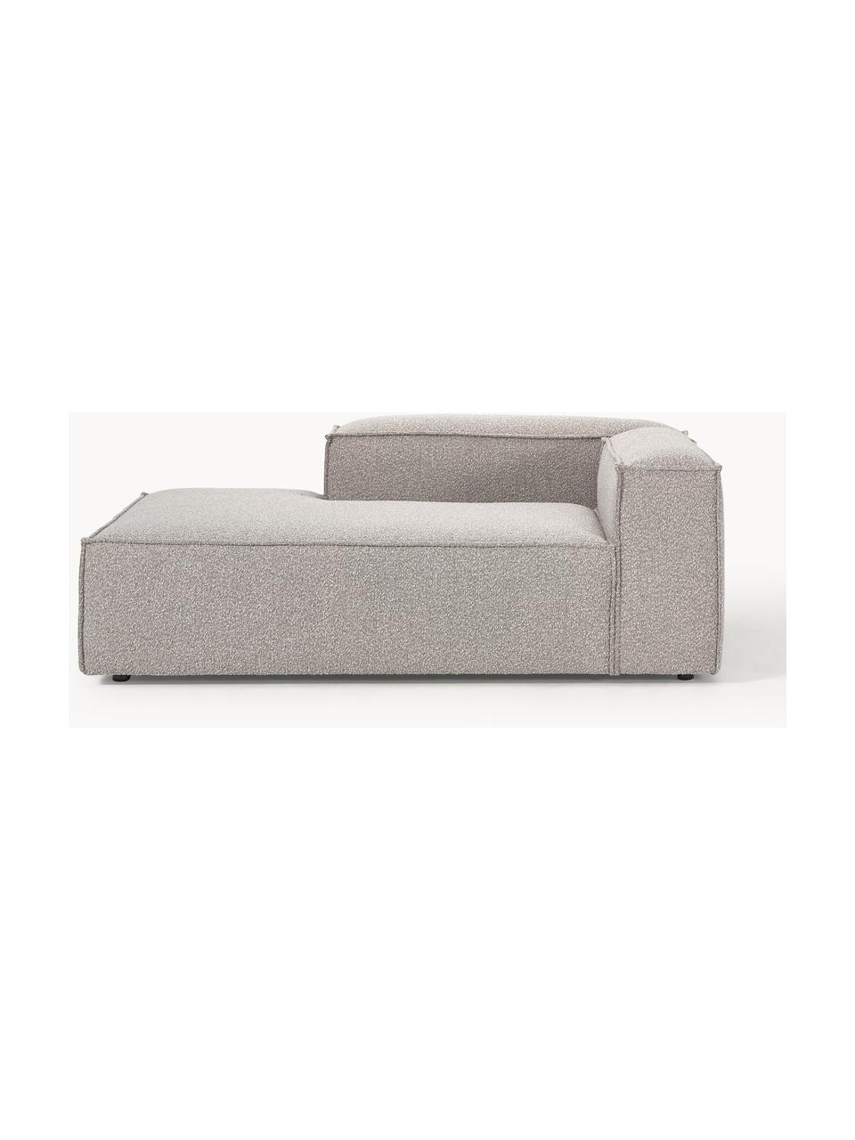 Modulo angolare chaise lounge in bouclé Lennon, Rivestimento: bouclé (100% poliestere) , Struttura: legno di pino massiccio, , Piedini: plastica Questo prodotto , Bouclé taupe, Larg. 119 x Prof. 180 cm, angolo a sinistra