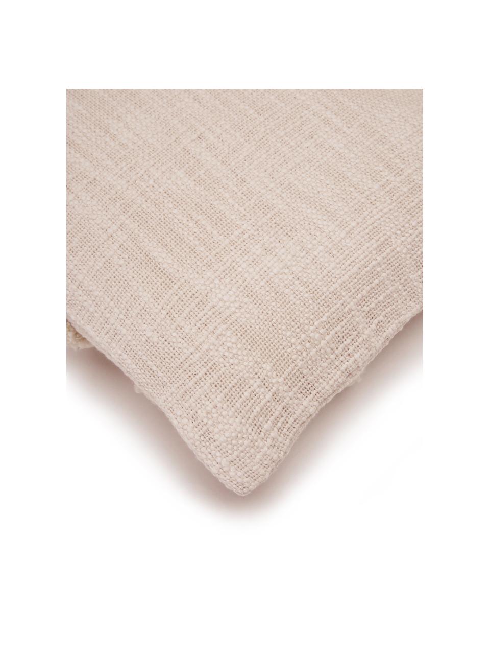 Housse de coussin en coton bio à tissage grossier Sunrise, Beige clair