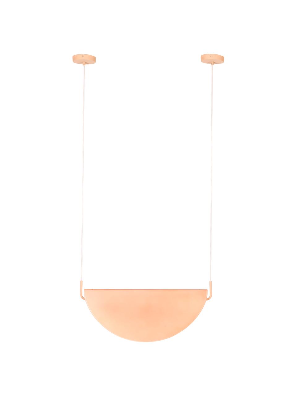 Lámpara de techo de diseño Rani, Pantalla: vidrio, Anclaje: metal recubierto, Cable: cubierto en tela, Rosa, An 74 x Al 28 cm