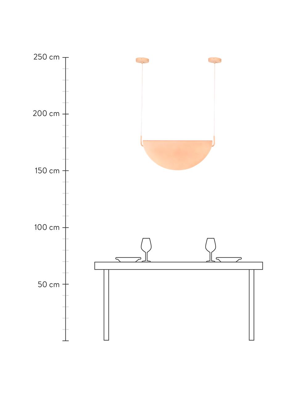 Design LED-Pendelleuchte Rani aus Glas, Lampenschirm: Glas, Baldachin: Metall, beschichtet, Rosa, 74 x 28 cm