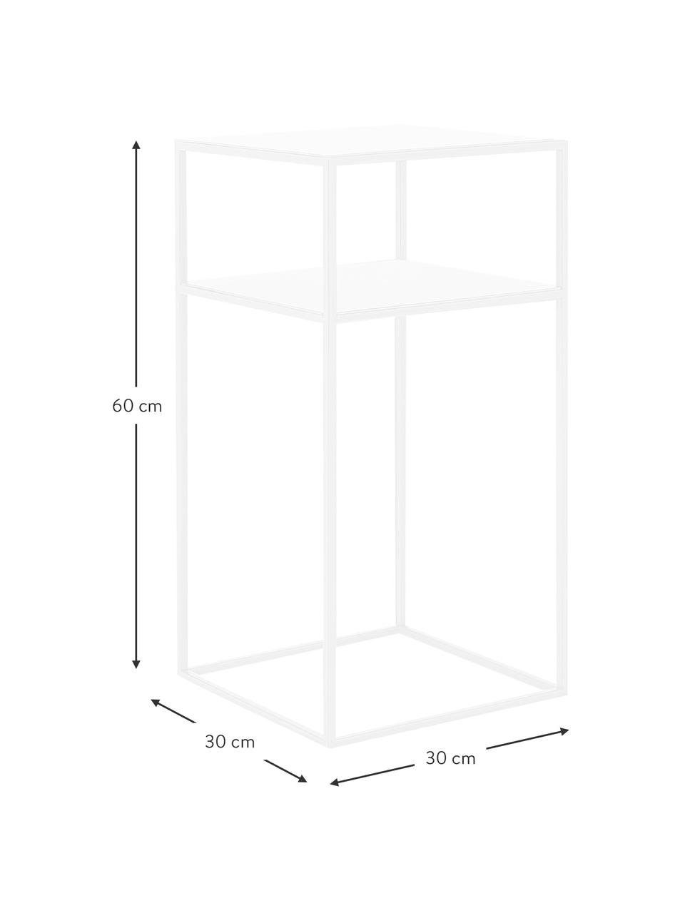Kovový pomocný stolík Tensio, Kov s práškovým náterom, Biela, Š 30 x H 30 cm