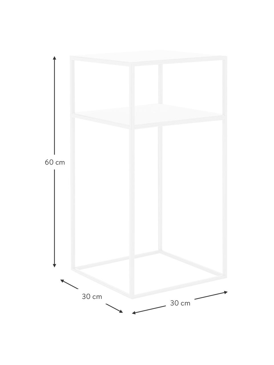 Metalen bijzettafel Tensio in wit, Gepoedercoat metaal, Wit, B 30 x H 30 cm