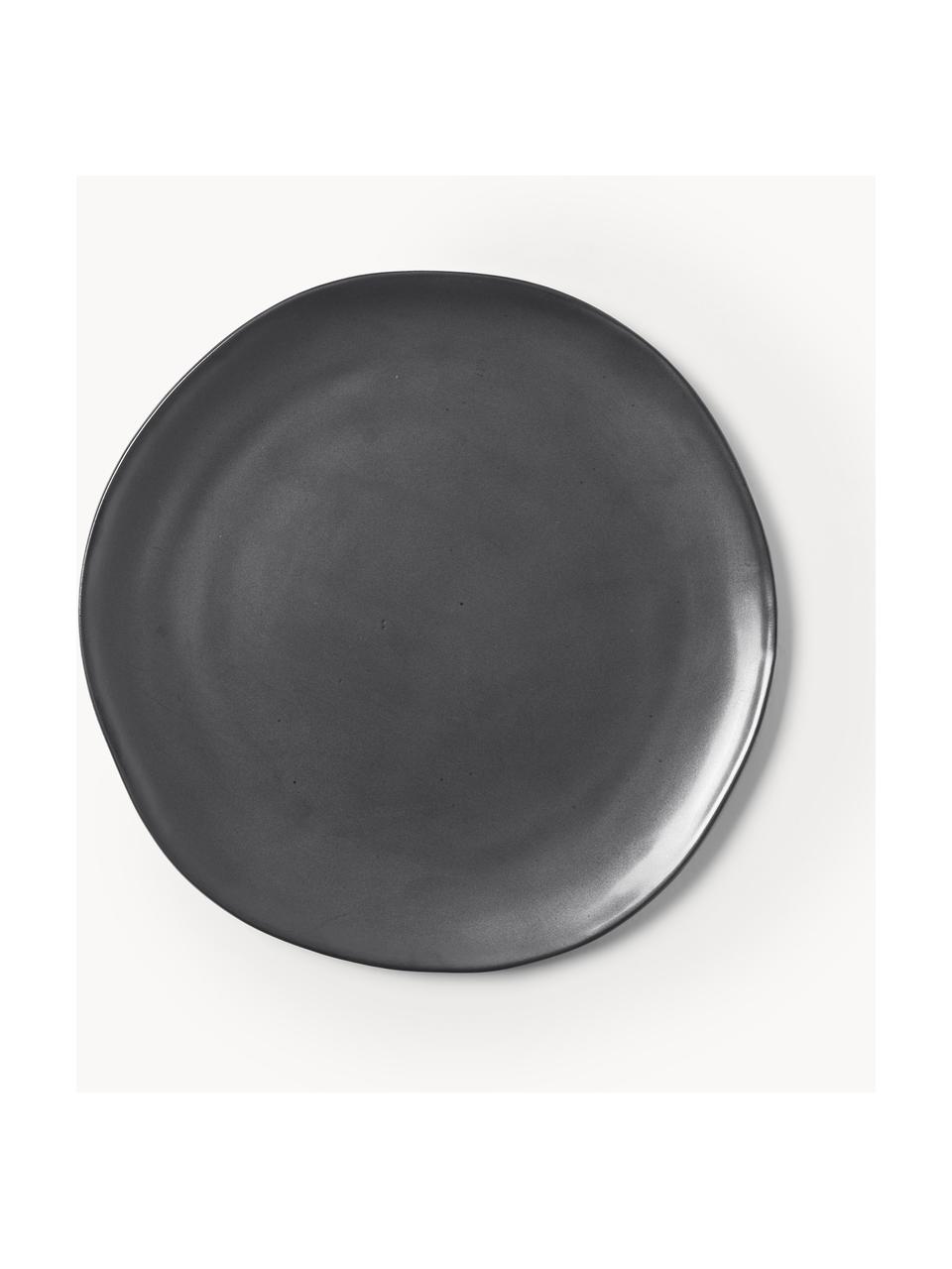 Assiette plate en grès Flow, Grès cérame, Noir, Ø 27 cm