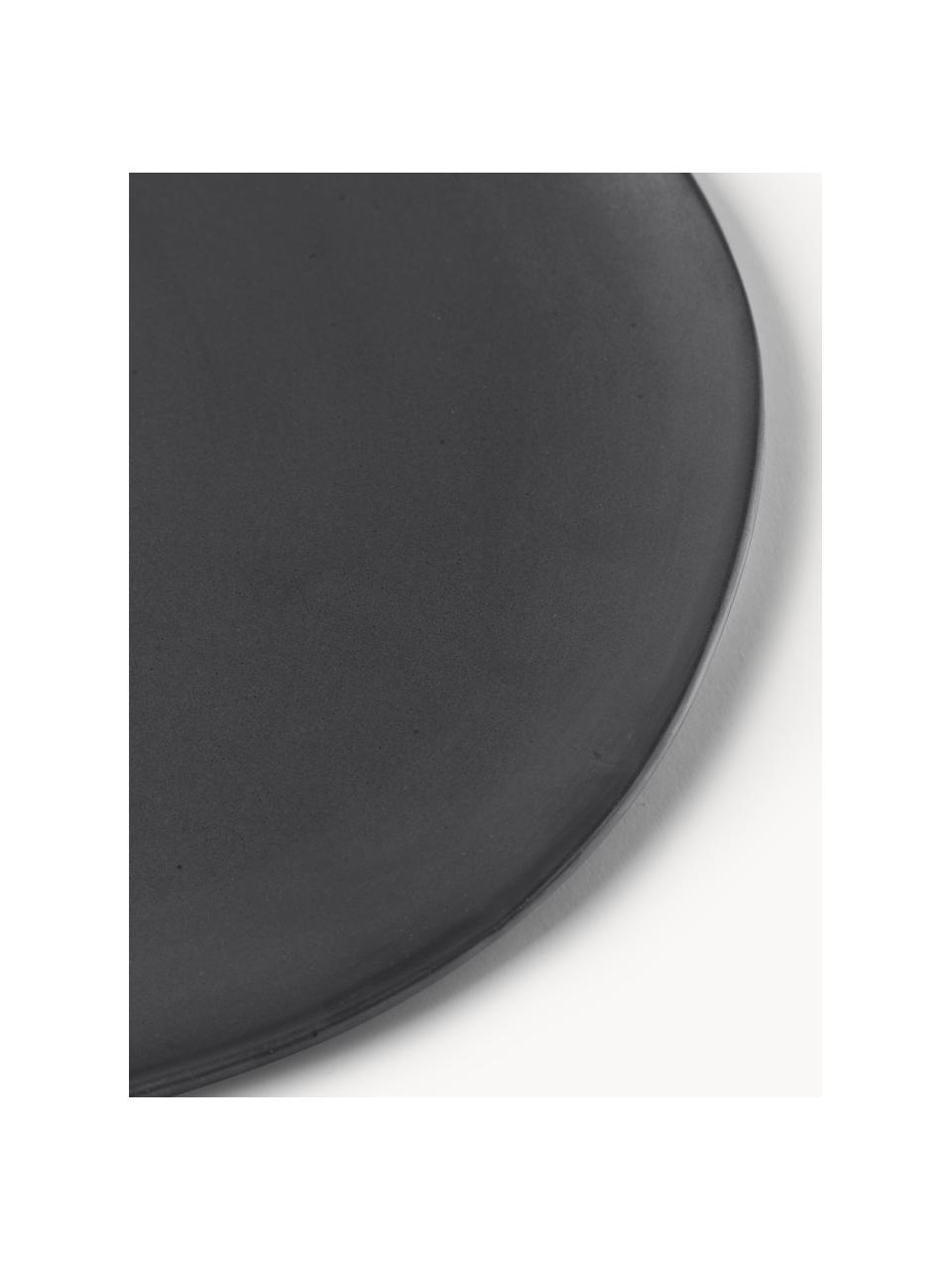 Assiette plate en grès Flow, Grès cérame, Noir, Ø 27 cm