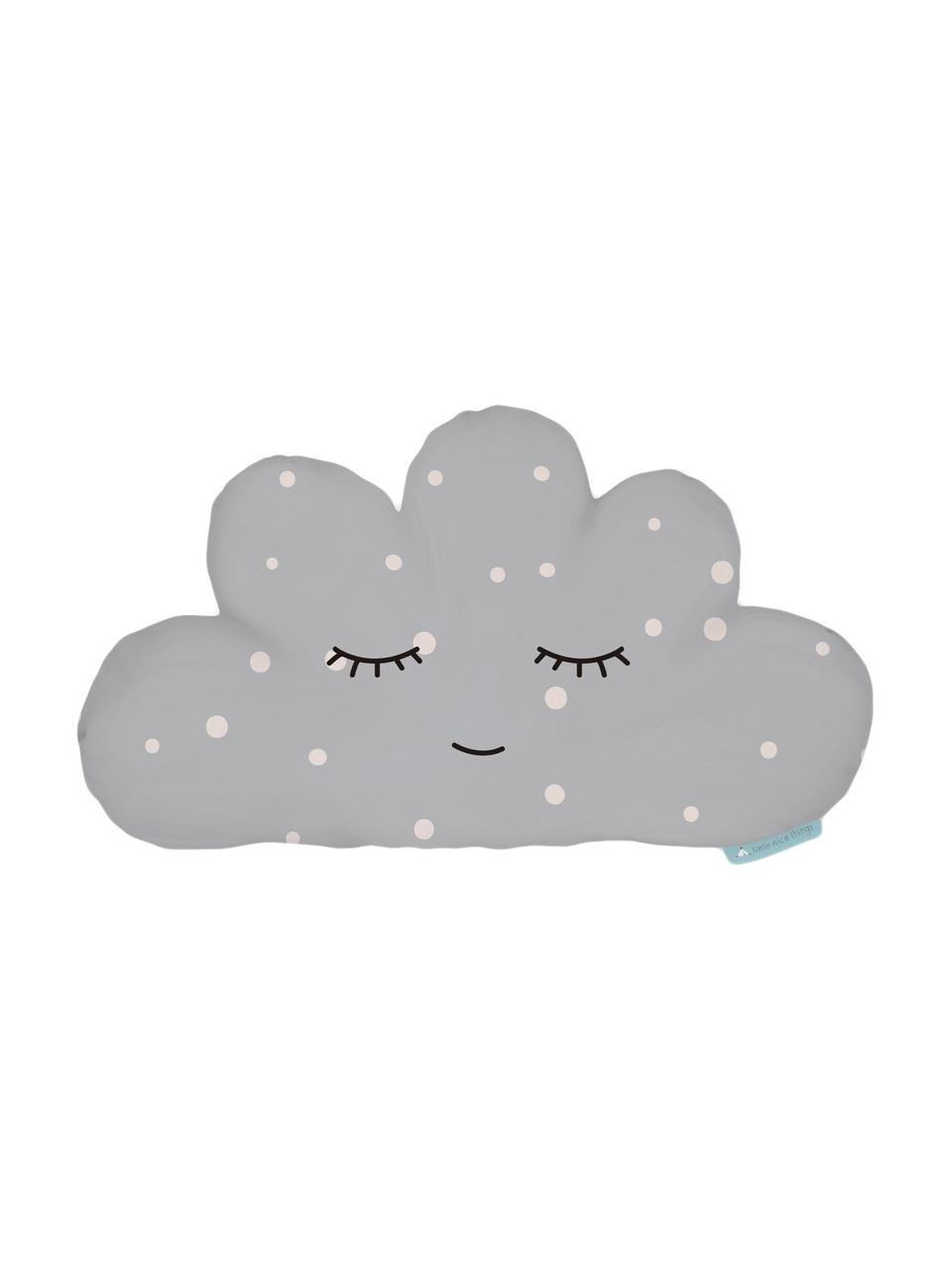 Coussin peluche Cloud, Polyester (microfibre), Gris, blanc, noir, larg. 21 x long. 42 cm