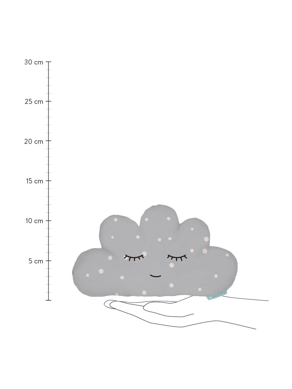 Coussin peluche Cloud, Polyester (microfibre), Gris, blanc, noir, larg. 21 x long. 42 cm