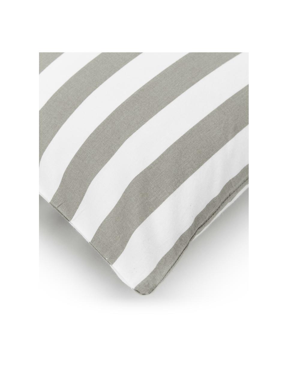 Pruhovaný povlak na polštář z bavlněného perkálu Averni, 2 ks, Béžová, bílá, Š 40 cm, D 80 cm
