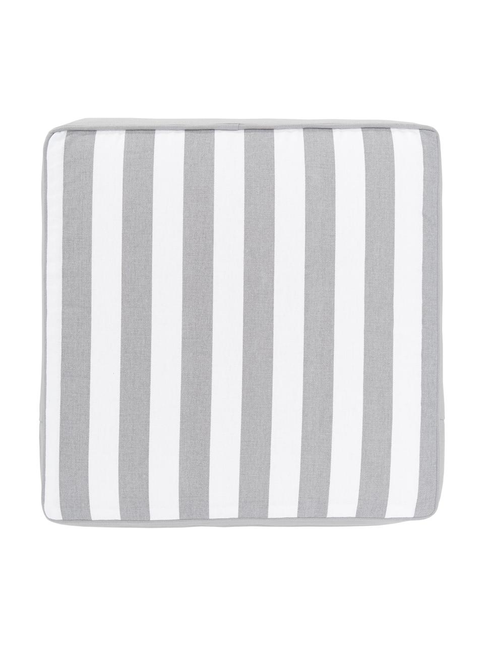 Cuscino sedia alto a righe color grigio chiaro/bianco Timon, Rivestimento: 100% cotone, Grigio, bianco, Larg. 40 x Lung. 40 cm