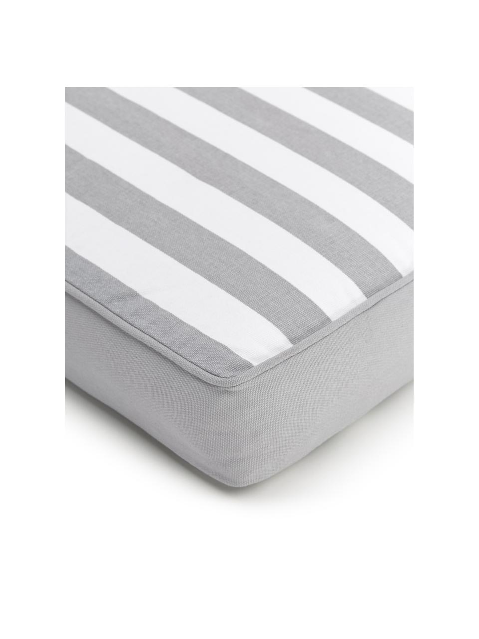 Cojín de asiento alto a rayas Timon, Funda: 100% algodón, Gris, blanco, An 40 x L 40 cm