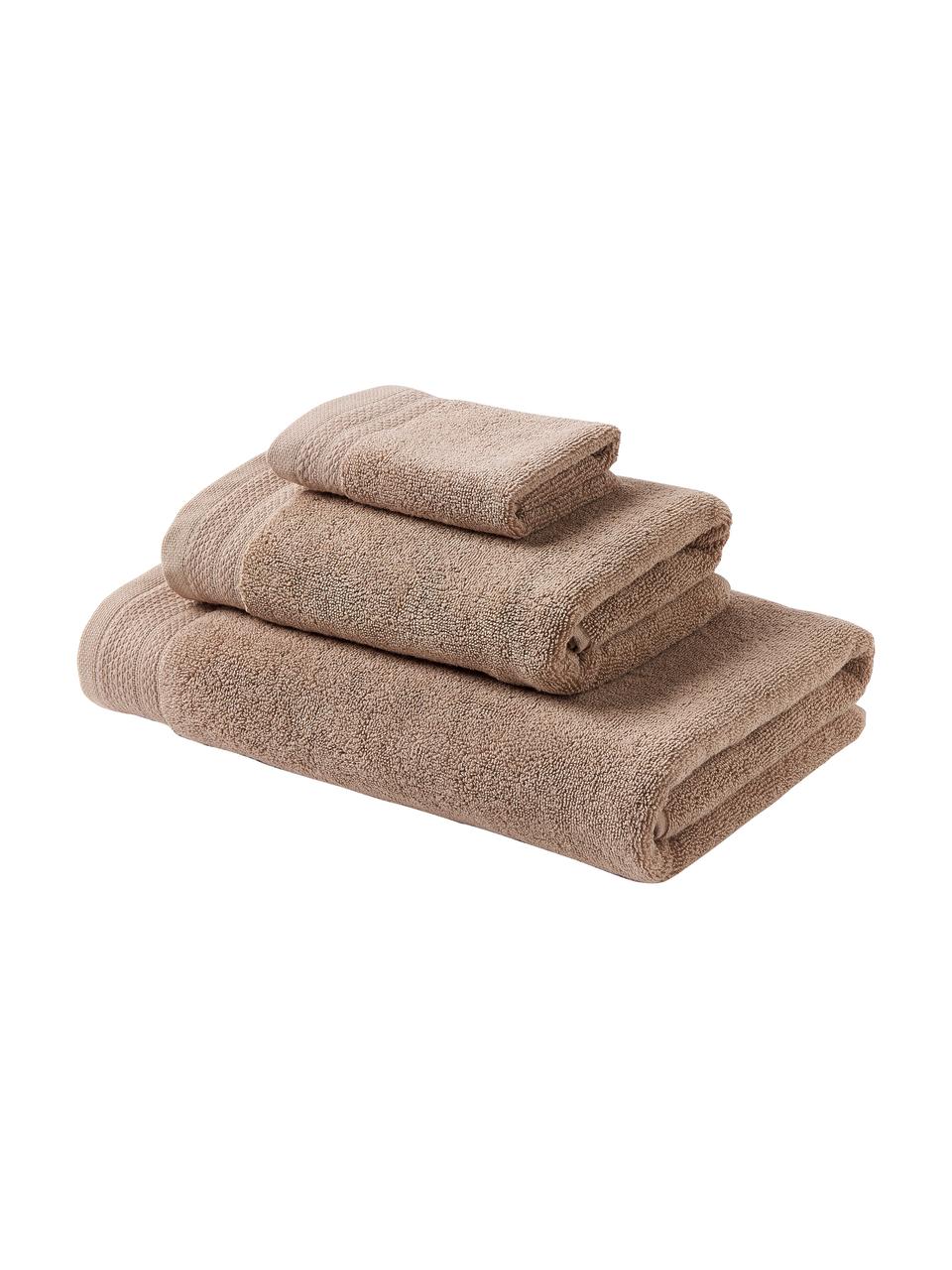 Lot de serviettes de bain en coton bio Premium, 3 élém., 100 % coton bio certifié GOTS (par GCL International, GCL-300517)
Qualité supérieure 600 g/m², Beige, Lot de différentes tailles