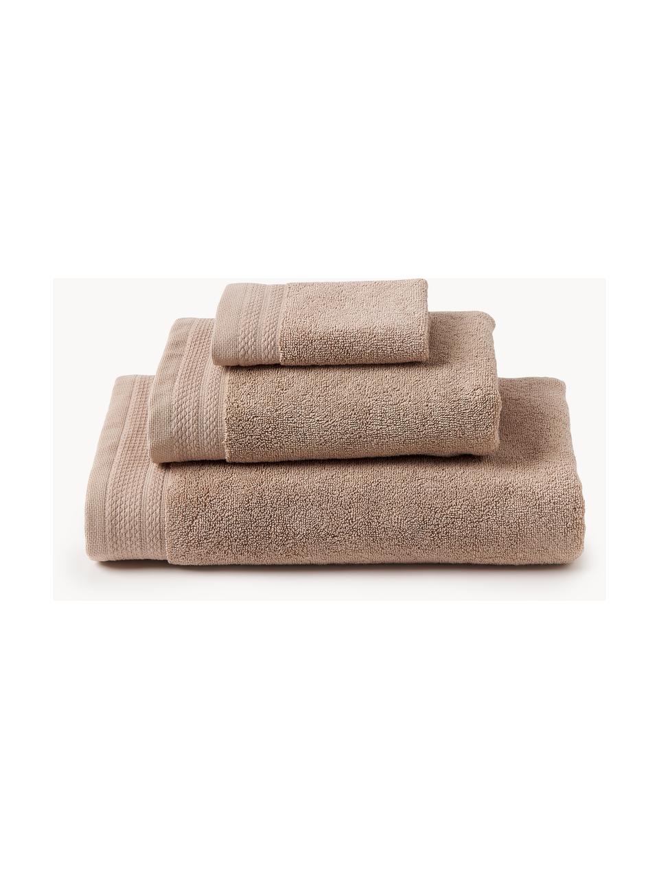 Handtuch-Set Premium aus Bio-Baumwolle, 3er-Set, 100 % Bio-Baumwolle, GOTS-zertifiziert (von GCL International, GCL-300517)
 Schwere Qualität, 600 g/m², Beige, 3er-Set (Gästehandtuch, Handtuch & Duschtuch)