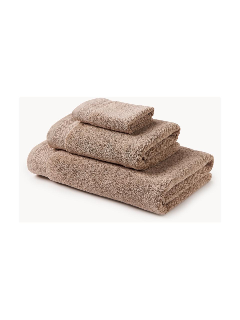 Handtuch-Set Premium aus Bio-Baumwolle, 3er-Set, 100 % Bio-Baumwolle, GOTS-zertifiziert (von GCL International, GCL-300517)
 Schwere Qualität, 600 g/m², Beige, 3er-Set (Gästehandtuch, Handtuch & Duschtuch)