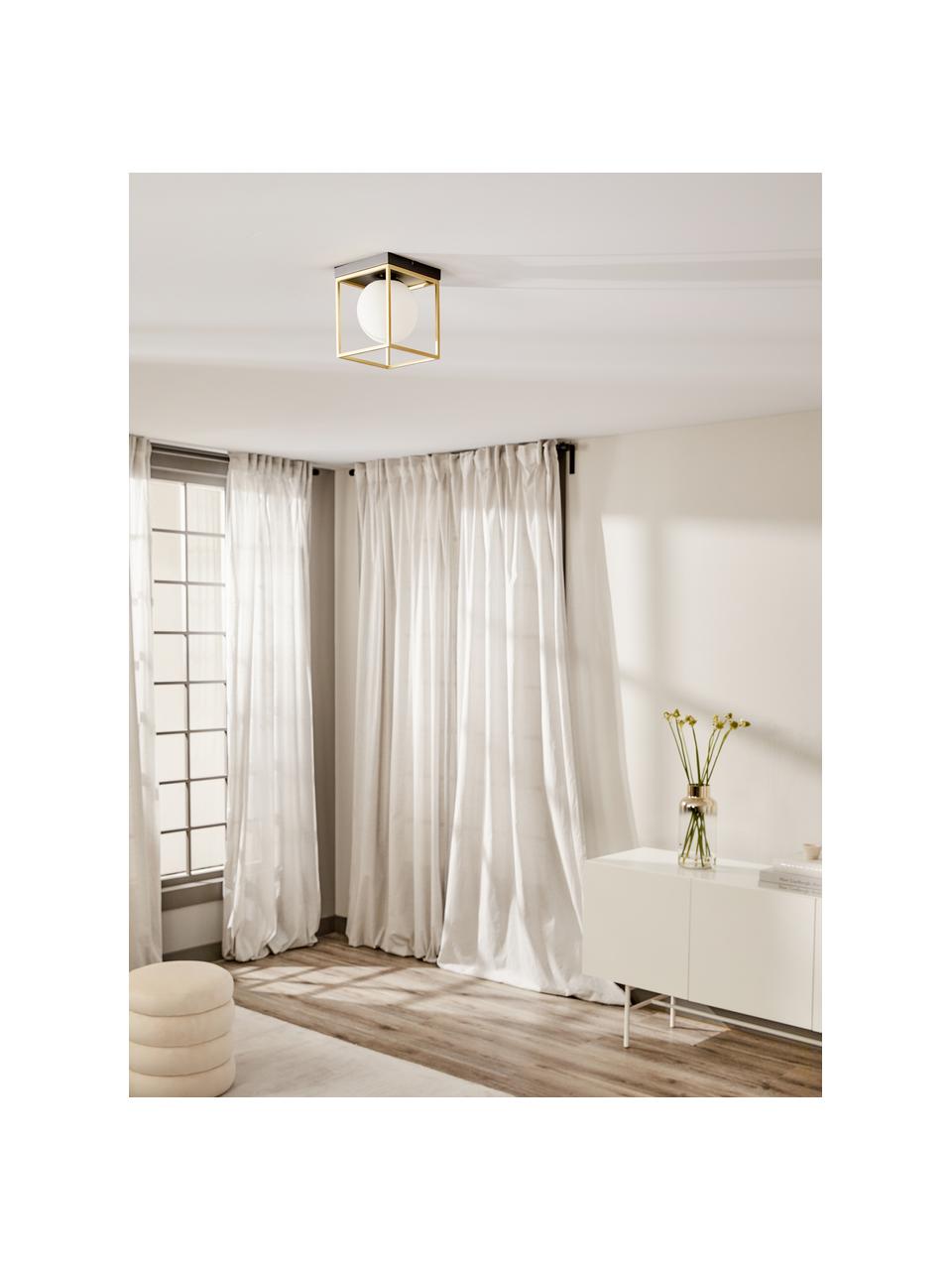 Lampa sufitowa ze szkła Juliet, Biały, mosiądz, S 19 x W 20 cm