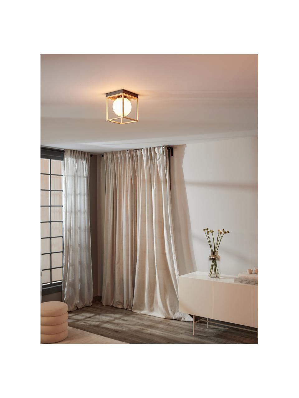 Lampa sufitowa ze szkła Juliet, Biały, mosiądz, S 19 x W 20 cm