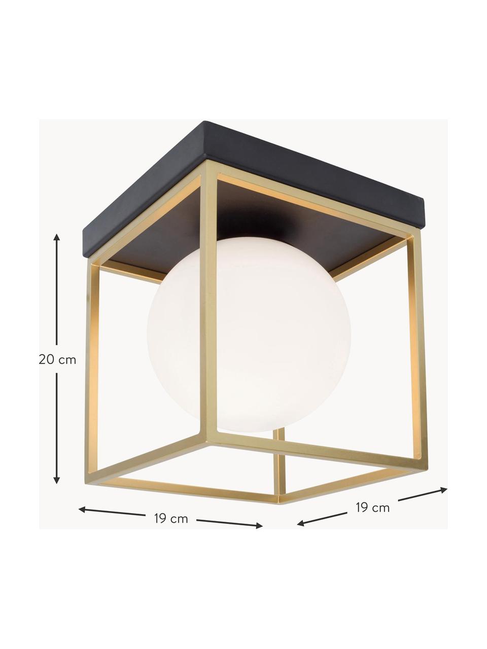 Malá stropná lampa zo skla Juliet, Odtiene zlatej, čierna, Š 19 x V 20 cm