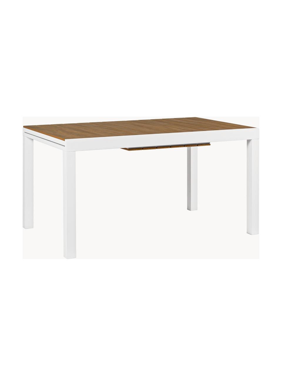 Table de jardin extensible Elias, 140 - 200 x 90 cm, Blanc, brun, larg. 140 x prof. 90 cm