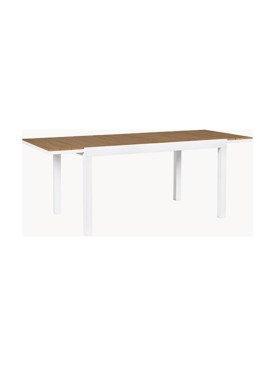 Table de jardin extensible Elias, 140 - 200 x 90 cm, Blanc, brun, larg. 140 x prof. 90 cm