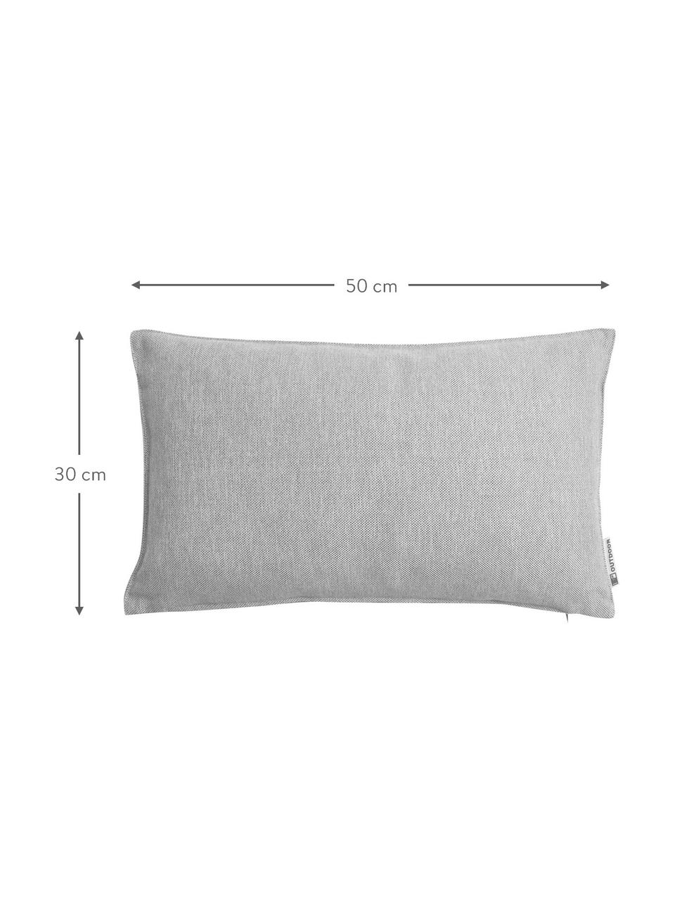 Cojín para exterior Olef, con relleno, 100% algodón, Gris claro, An 30 x L 50 cm