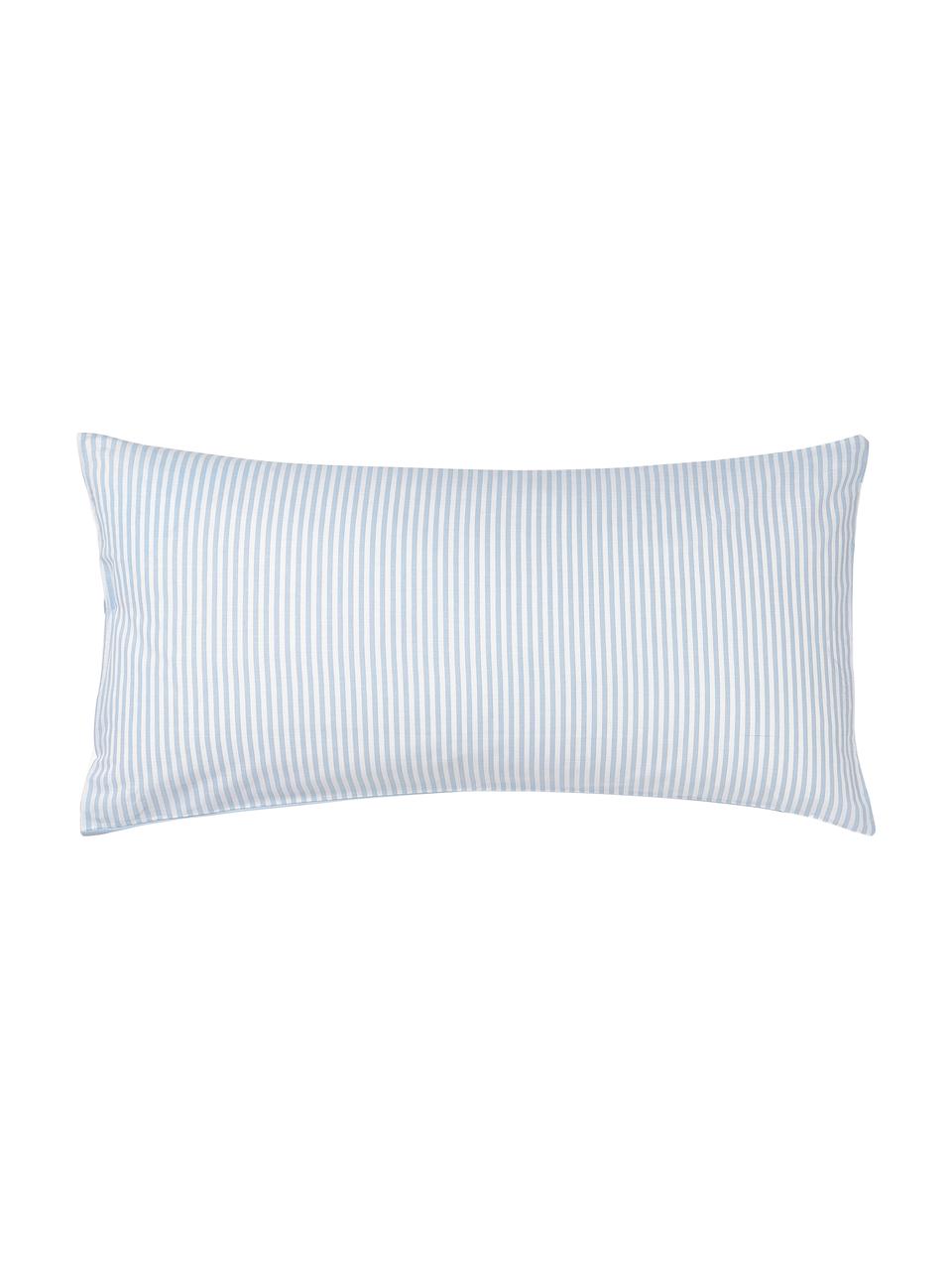 Pruhovaný bavlněný oboustranný povlak na polštář Lorena, Světle modrá, bílá, Š 40 cm, D 80 cm