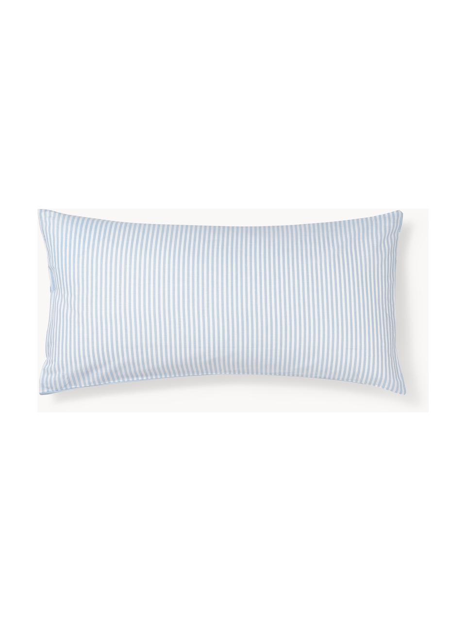 Dwustronna poszewka na poduszkę z bawełny Lorena, Jasny niebieski, biały, S 40 x D 80 cm