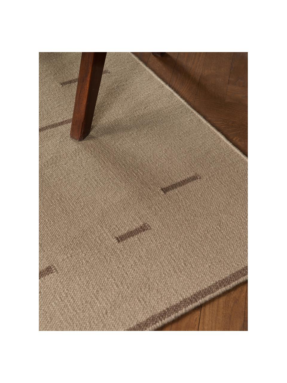 Tappeto in lana fatto a mano Rain, 100% lana

Nel caso dei tappeti di lana, le fibre possono staccarsi nelle prime settimane di utilizzo, questo e la formazione di lanugine si riducono con l'uso quotidiano., Beige, Larg. 140 x Lung. 200 cm (taglia S)