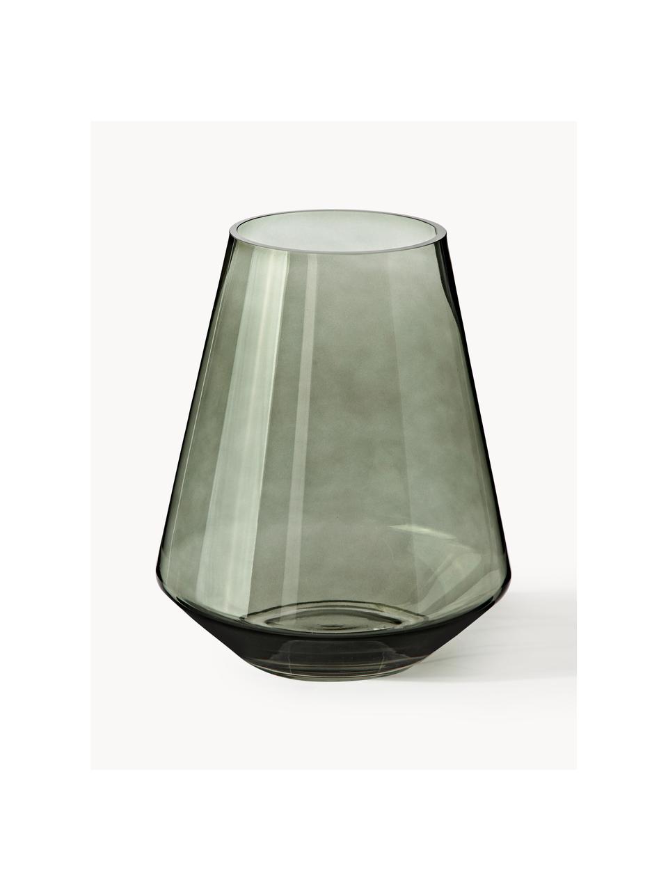 Ručně foukaná skleněná váza Joyce, Sklo, Zelená, Ø 17 cm, V 21 cm