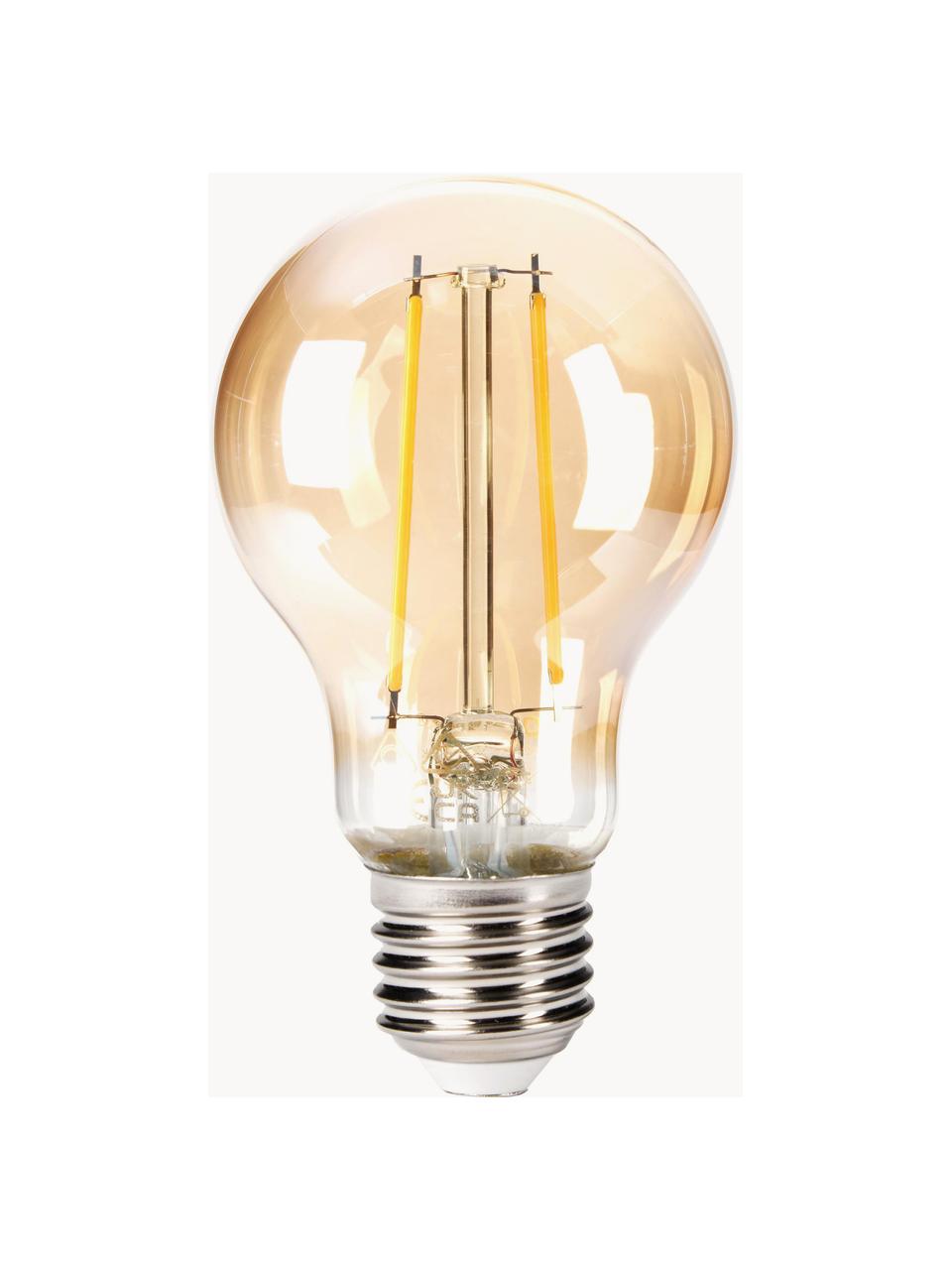 E27 Leuchtmittel, warmweiß, 1 Stück, Leuchtmittelschirm: Glas, Leuchtmittelfassung: Aluminium, beschichtet, Transparent, Goldfarben, Ø 6 x H 10 cm