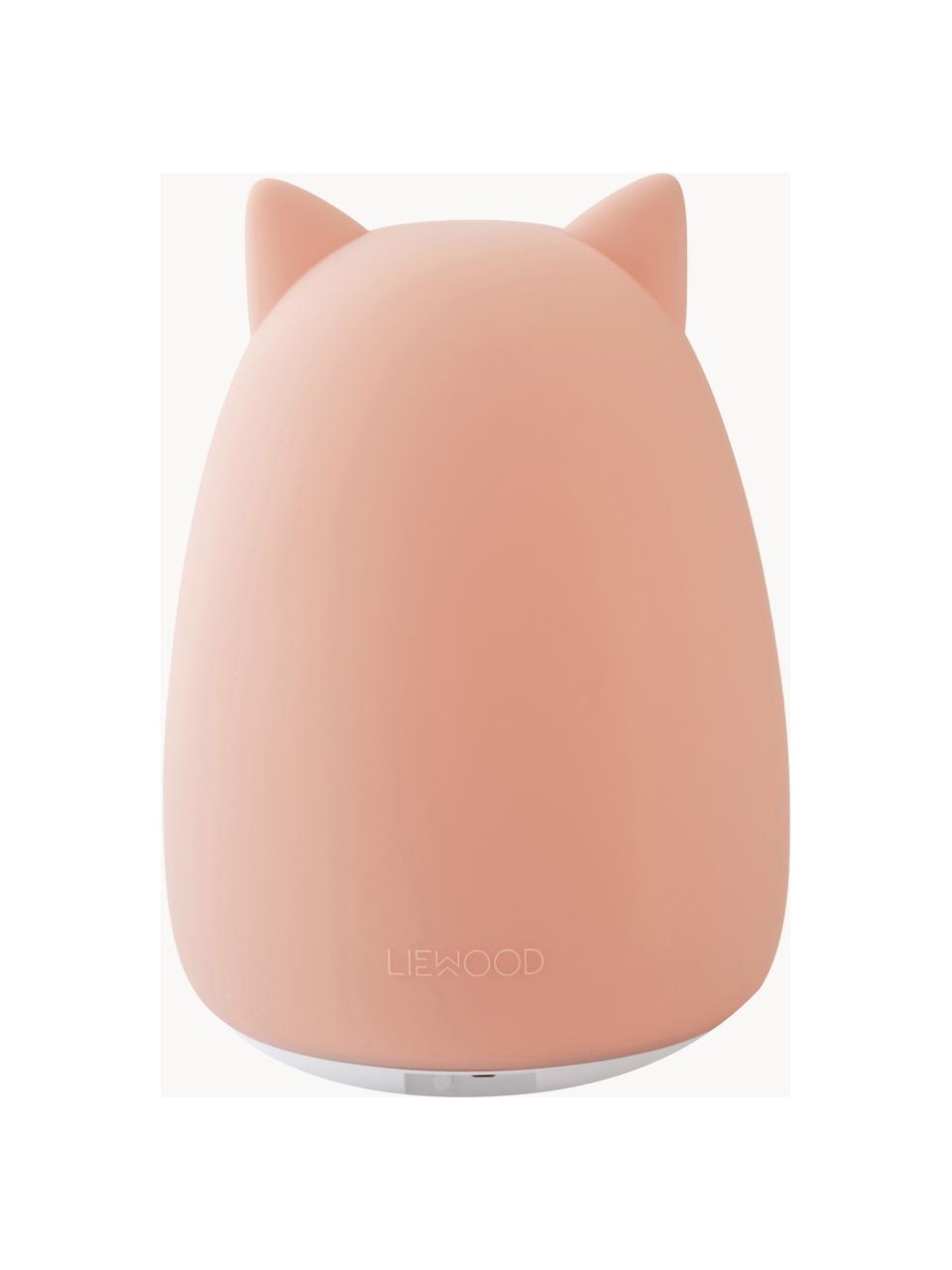 Lámpara de mesa pequeña LED Jimbo, portátil, Silicona, Melocotón, Ø 20 x Al 32 cm