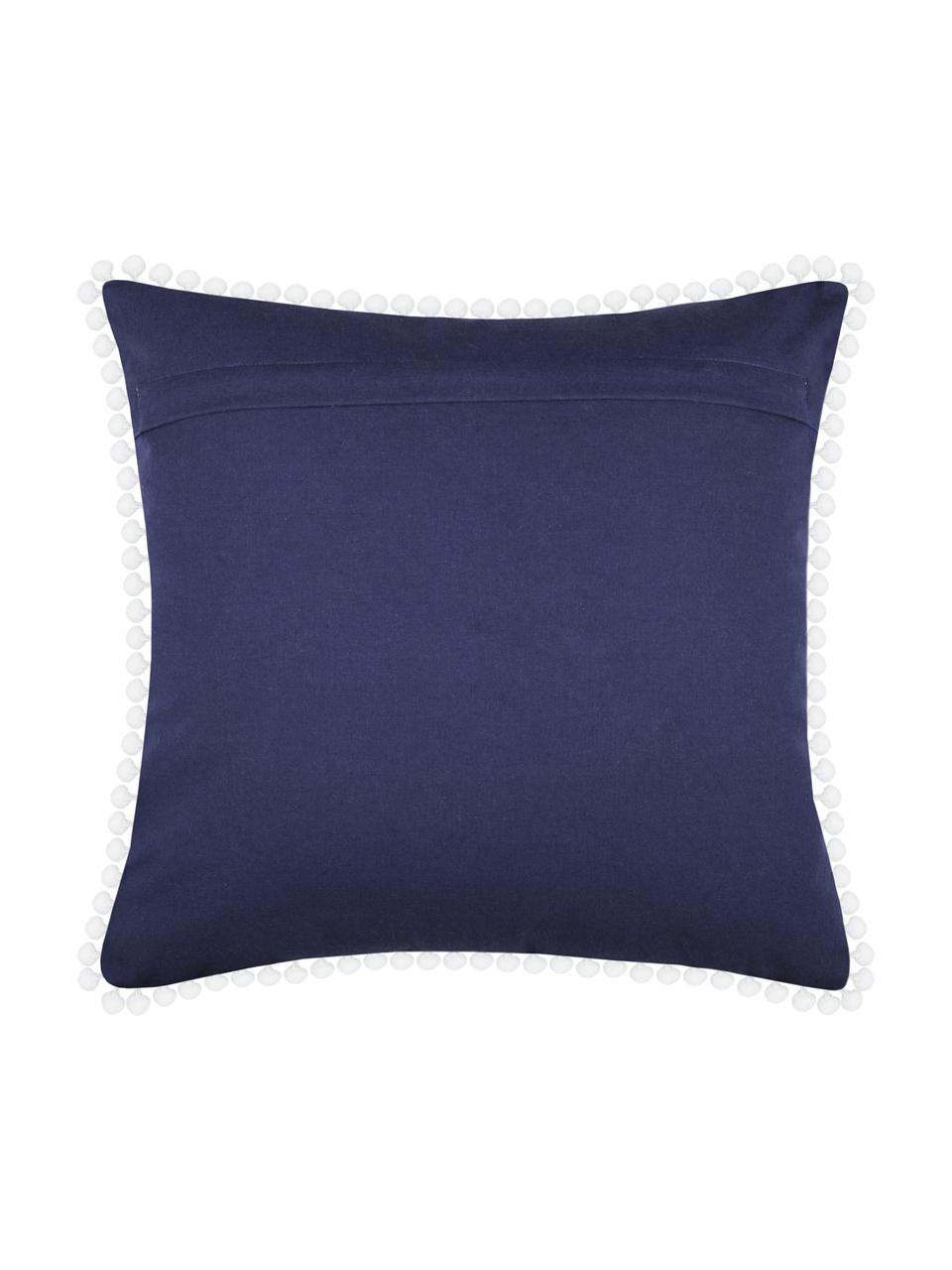 Cuscino con imbottitura Guernezey Anchor, Cotone, Bianco, blu, Larg. 45 x Lung. 45 cm
