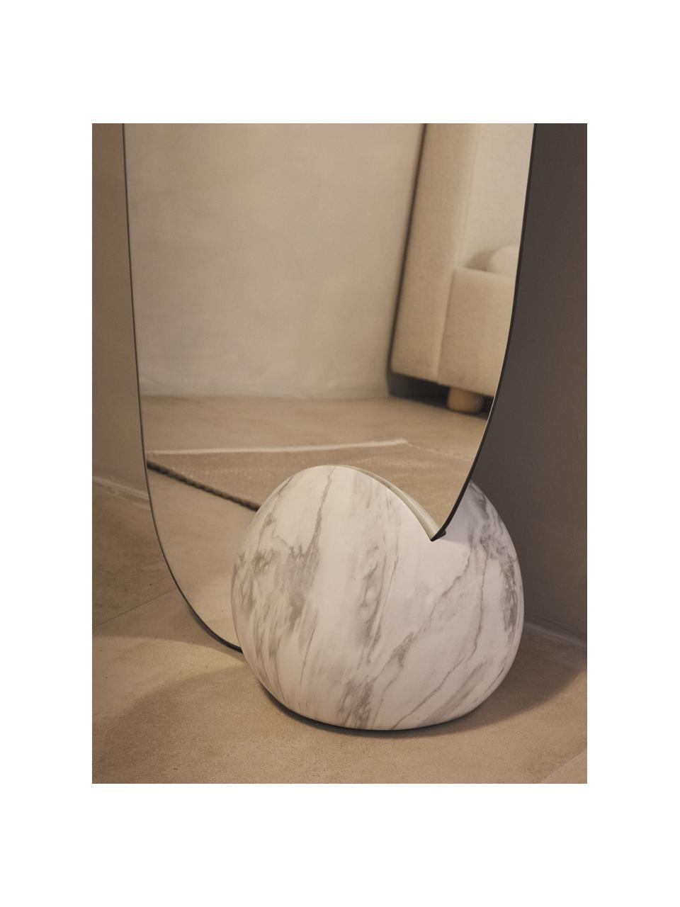 Stojacie zrkadlo s mramorovým podstavcom Bonita, Odtiene striebornej, mramorový vzhľad biela, Š 60 x V 160 cm